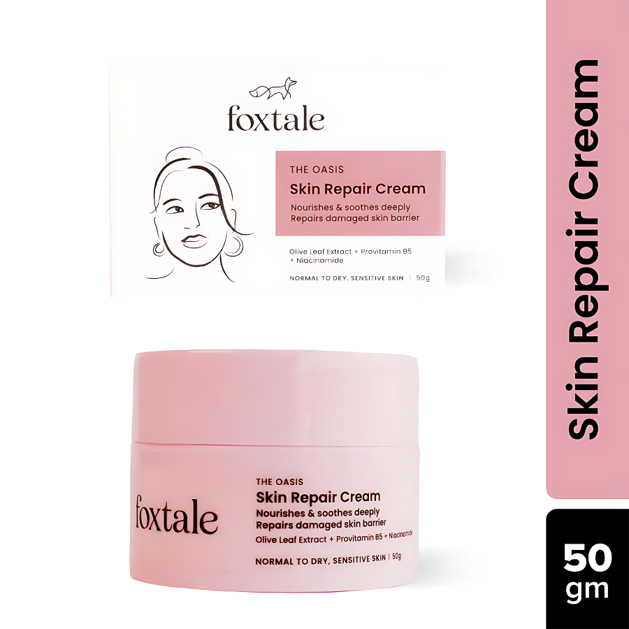 Foxtale Skin Repair Cream With Olive Leaf Extract, Provitamin B5 & Niacinamide (50g)